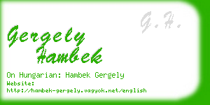 gergely hambek business card